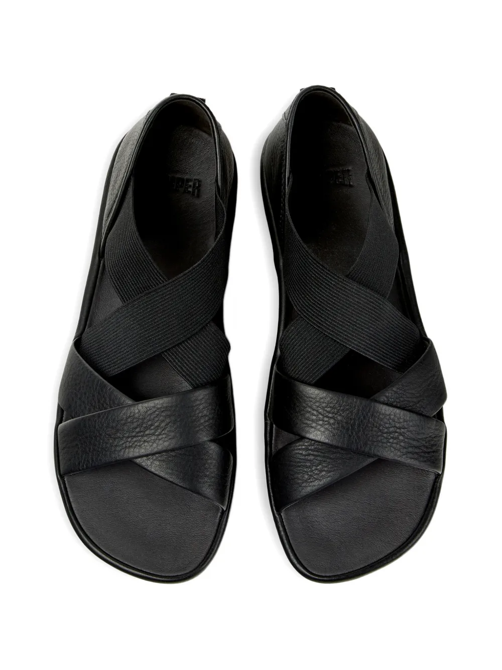 Camper Right Isla leren sandalen met gekruiste bandjes Zwart
