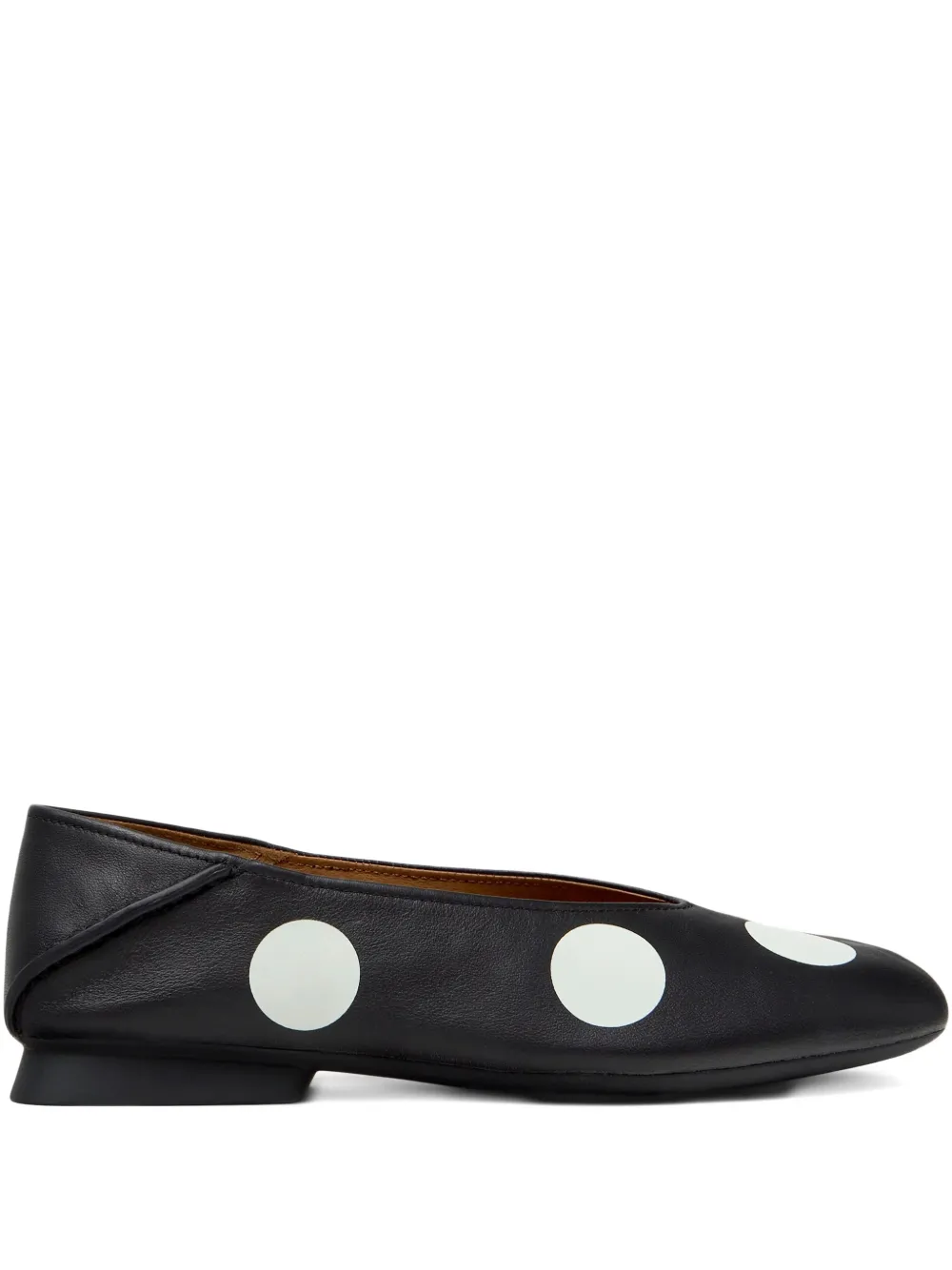 Camper Casi Myra polka-dot leather ballerinas - Nero