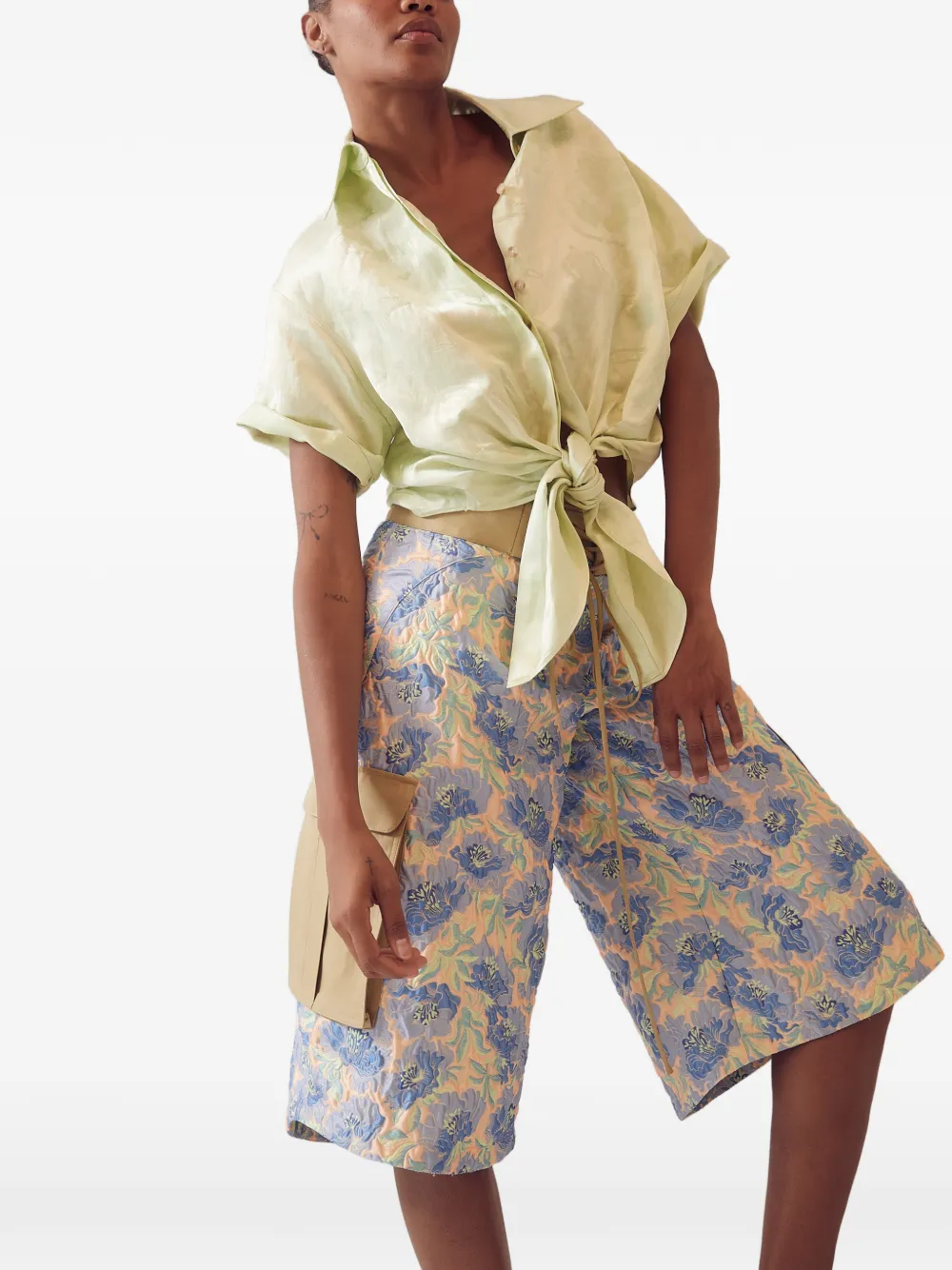 Rosie Assoulin Tie Me Up button-down shirt - Groen