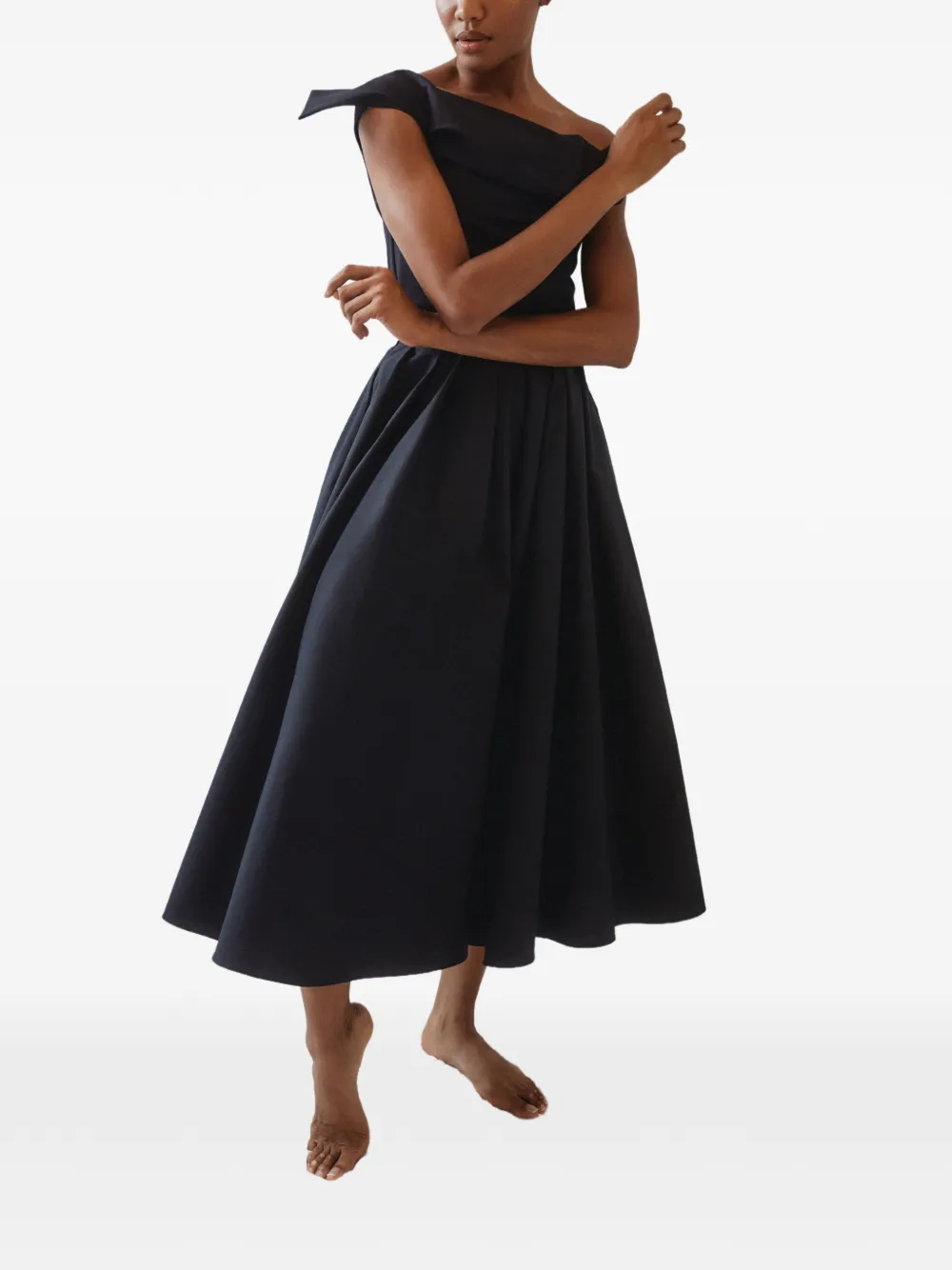 Rosie Assoulin Can't Bare It ridged off-shoulder top - Zwart