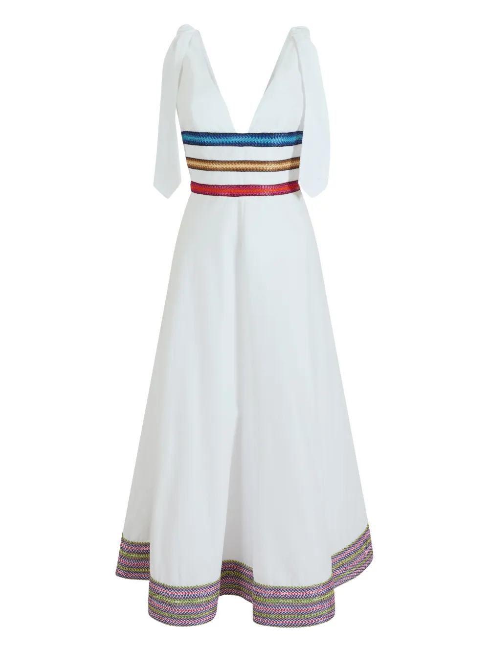 Rosie Assoulin Abito midi Tie Another Day a righe - Bianco