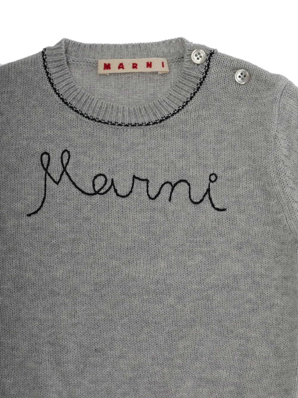  Marni Kids Embroidered Crewneck Top - Grey 