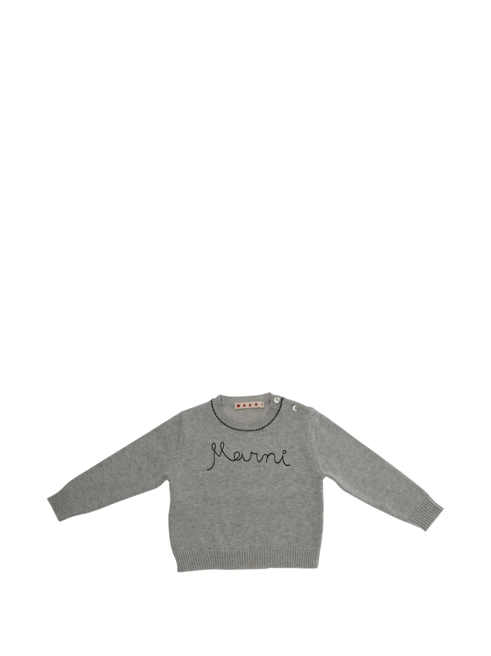 Marni Kids embroidered crewneck top - Grigio