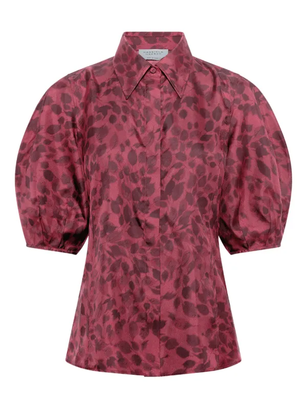 Gabriela Hearst Sansi Puff-sleeve Blouse in Pink