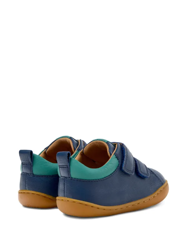 CAMPER スニーカー 茶色×ブルー Camper Kids Peu タッチストラップ ロートップ スニーカー | ブルー
