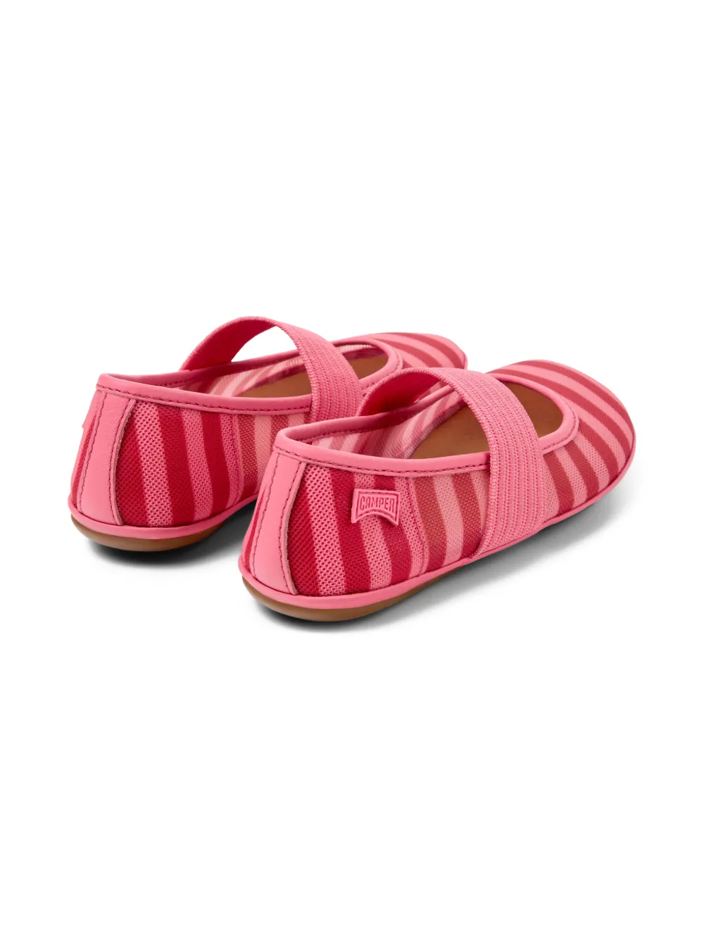 Camper Kids Right gestreepte ballerina's met bandje Roze