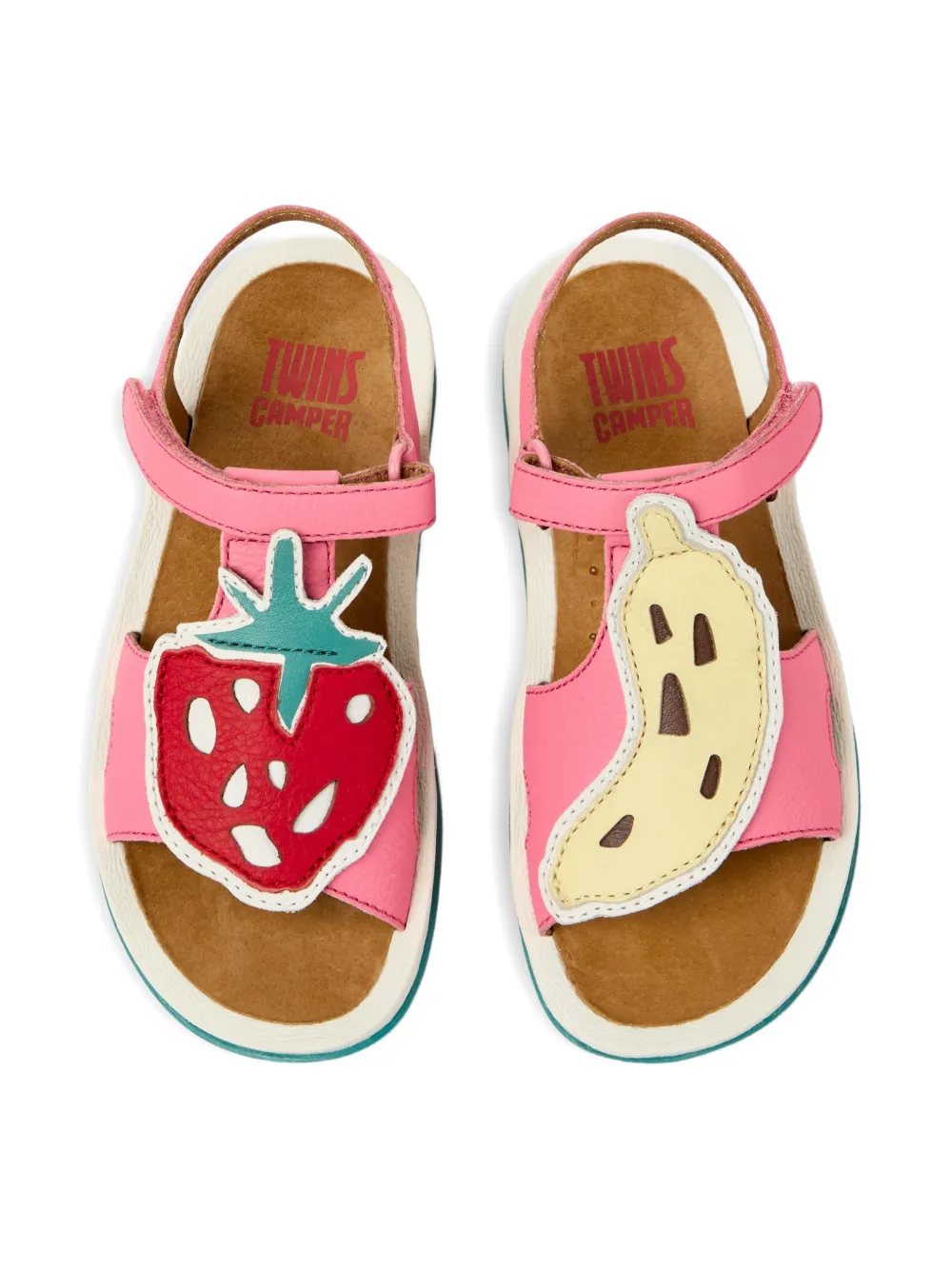 Camper Kids Sandalen met fruit applicatie Roze