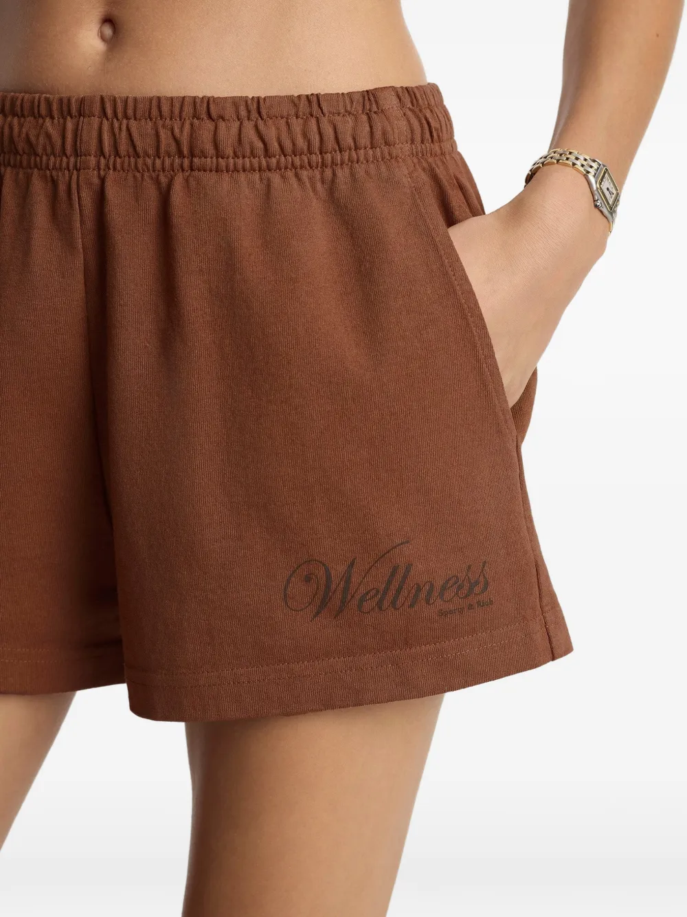Sporty & Rich Soho Disco shorts met elastische taille Bruin