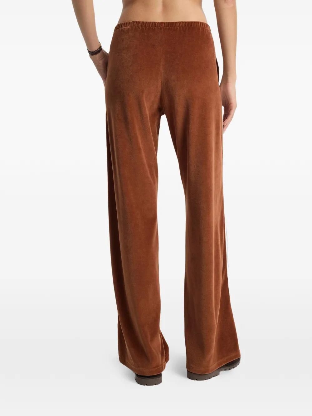 Sporty & Rich Gestreepte trainingsbroek met geborduurd logo Bruin