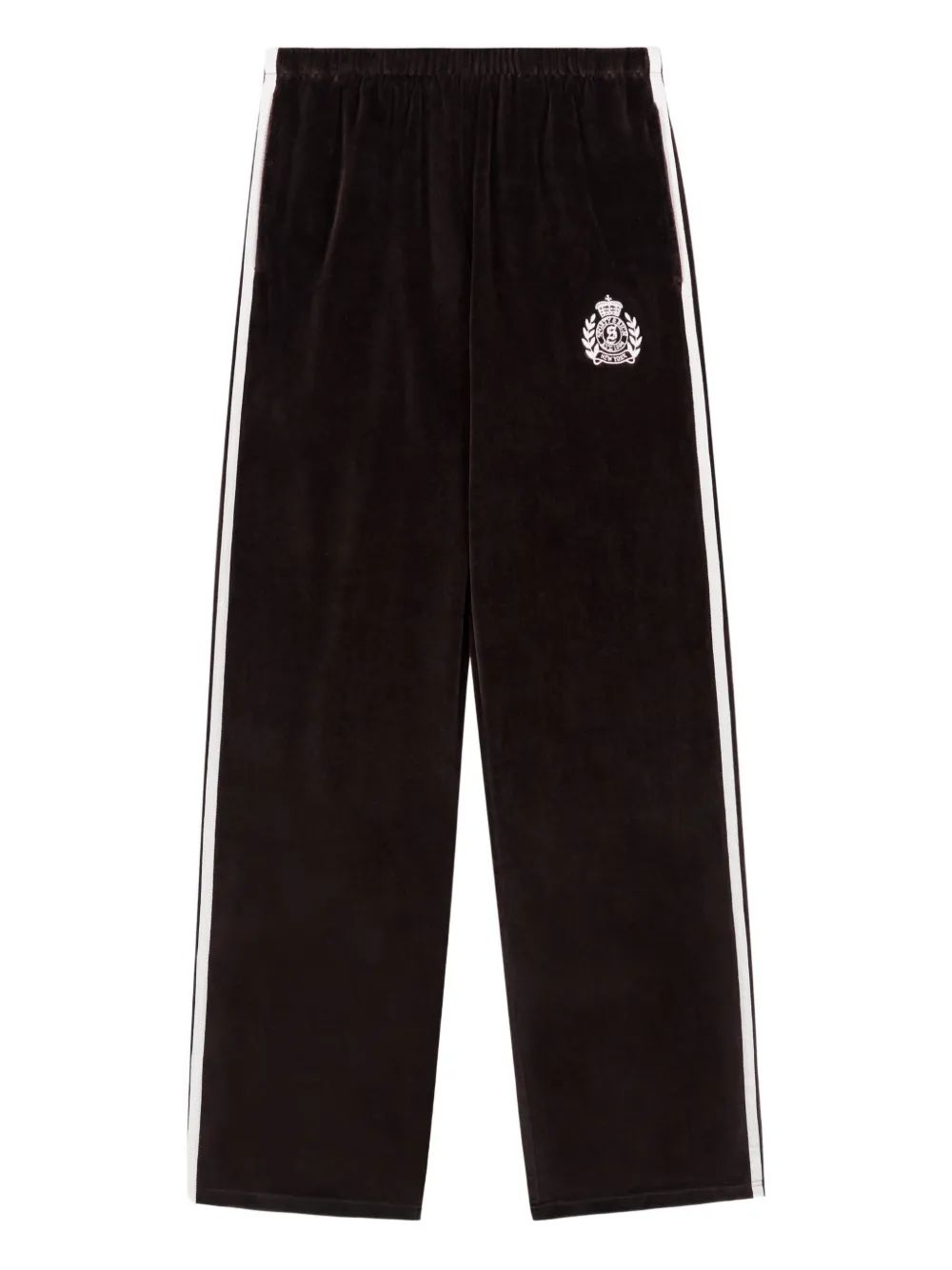 Sporty & Rich NY Crest logo stripe track pants - Marrone