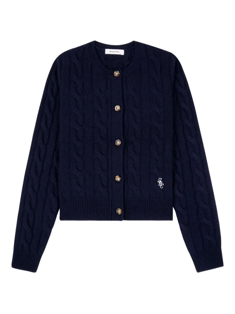 Sporty & Rich SRC cable-knit button cardigan - Blu
