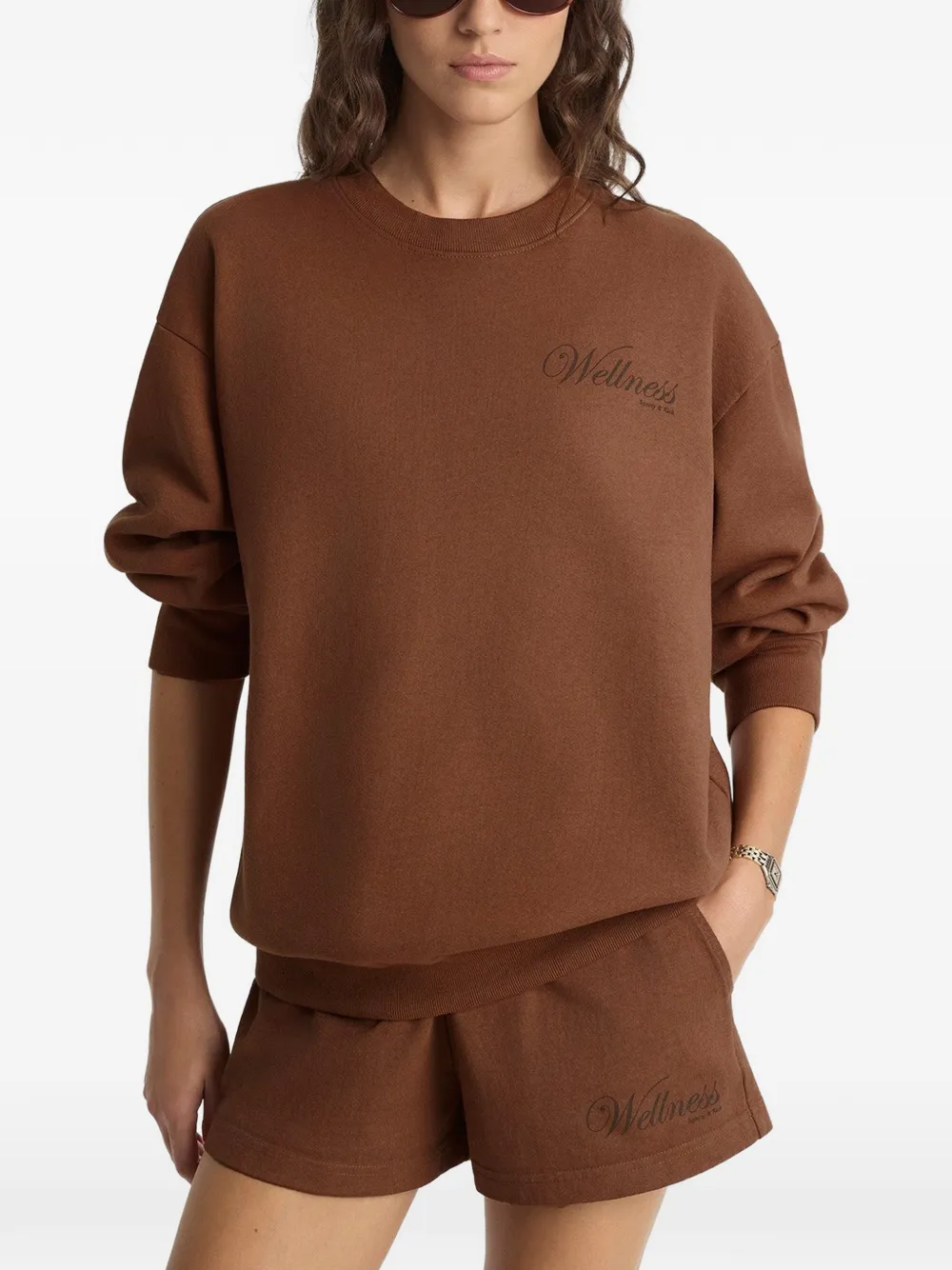 Sporty & Rich Soho wellness trui met lange mouwen Bruin