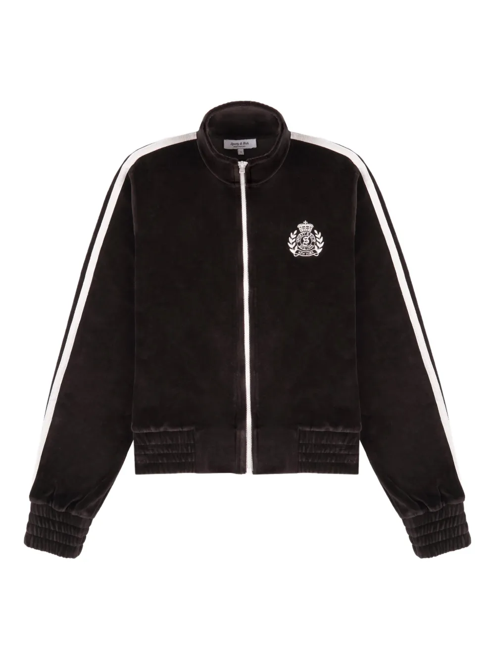 Sporty & Rich NY Crest Elio striped zip-up track jacket - Braun