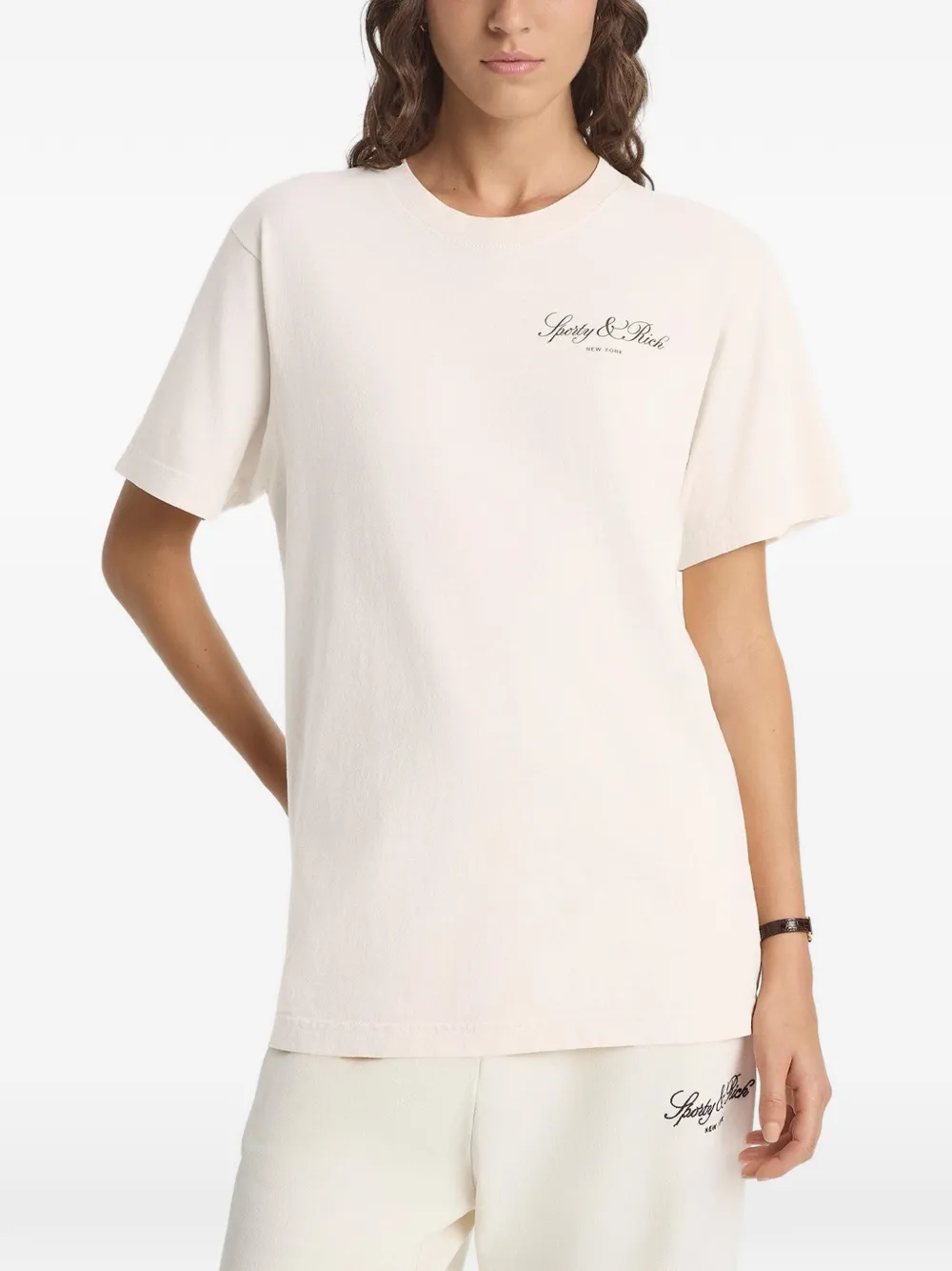  Sporty & Rich Vendome Logo T-shirt - Neutrals 