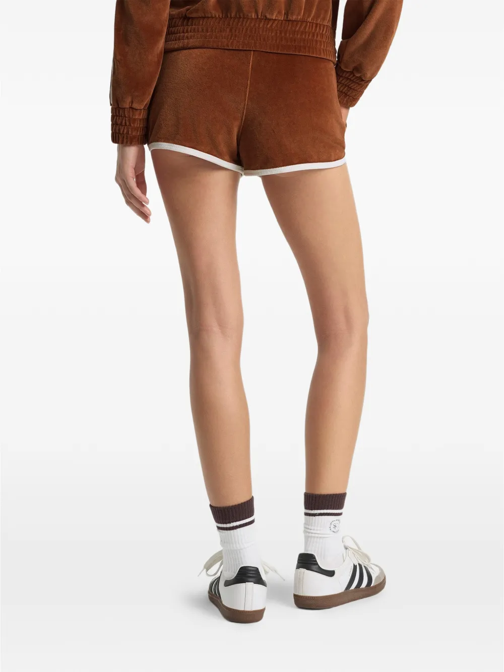 Sporty & Rich NY Crest trainingsshorts met contrasterende afwerking en logo Bruin
