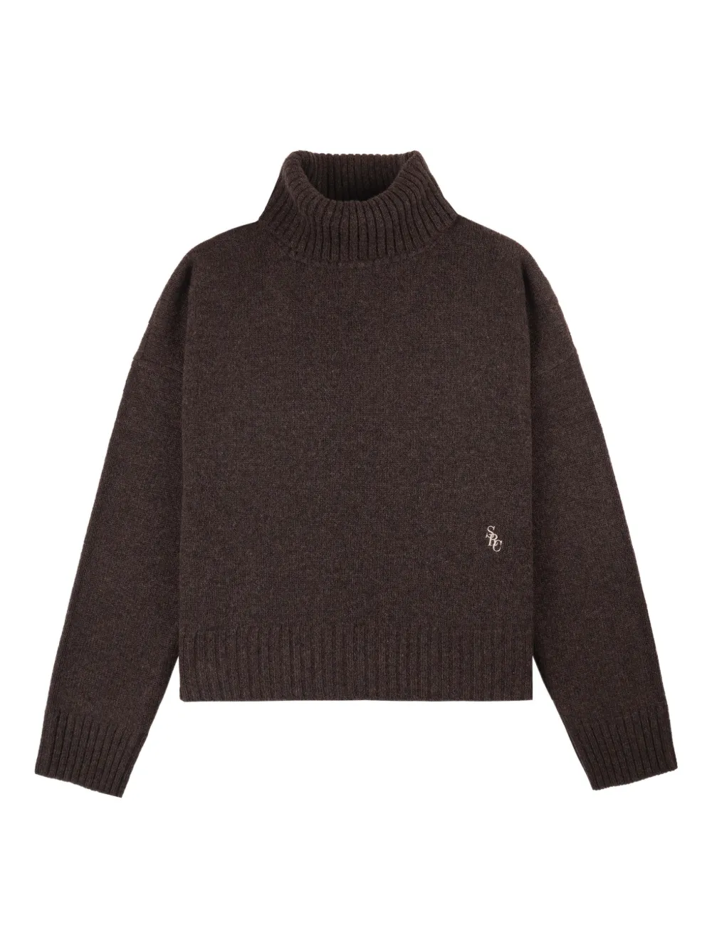 Sporty & Rich SRC roll-neck logo-embroidered sweater - Braun