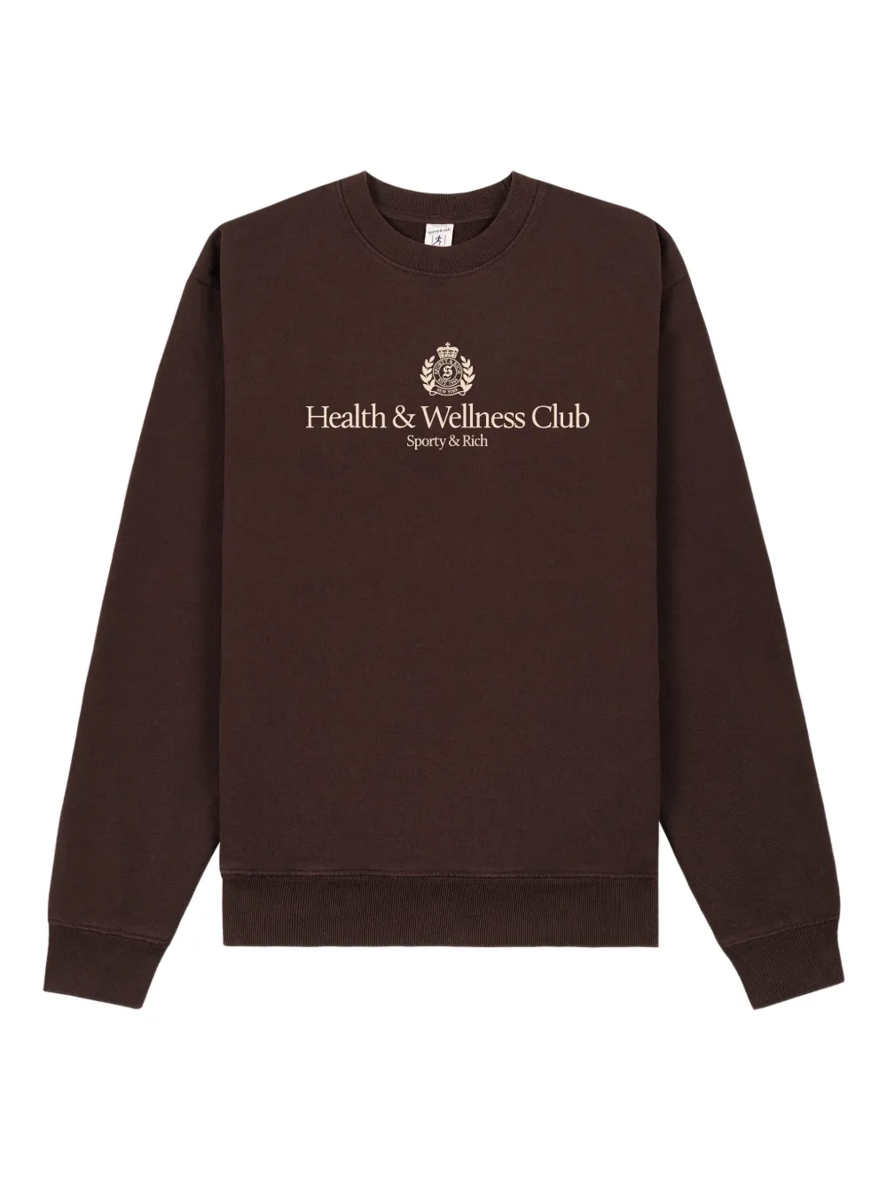 Sporty & Rich Felpa girocollo H&W Crest - Marrone
