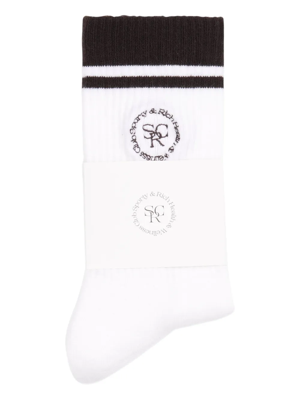 Sporty & Rich striped logo socks - Bianco