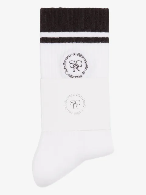 Sporty & Rich striped logo socks