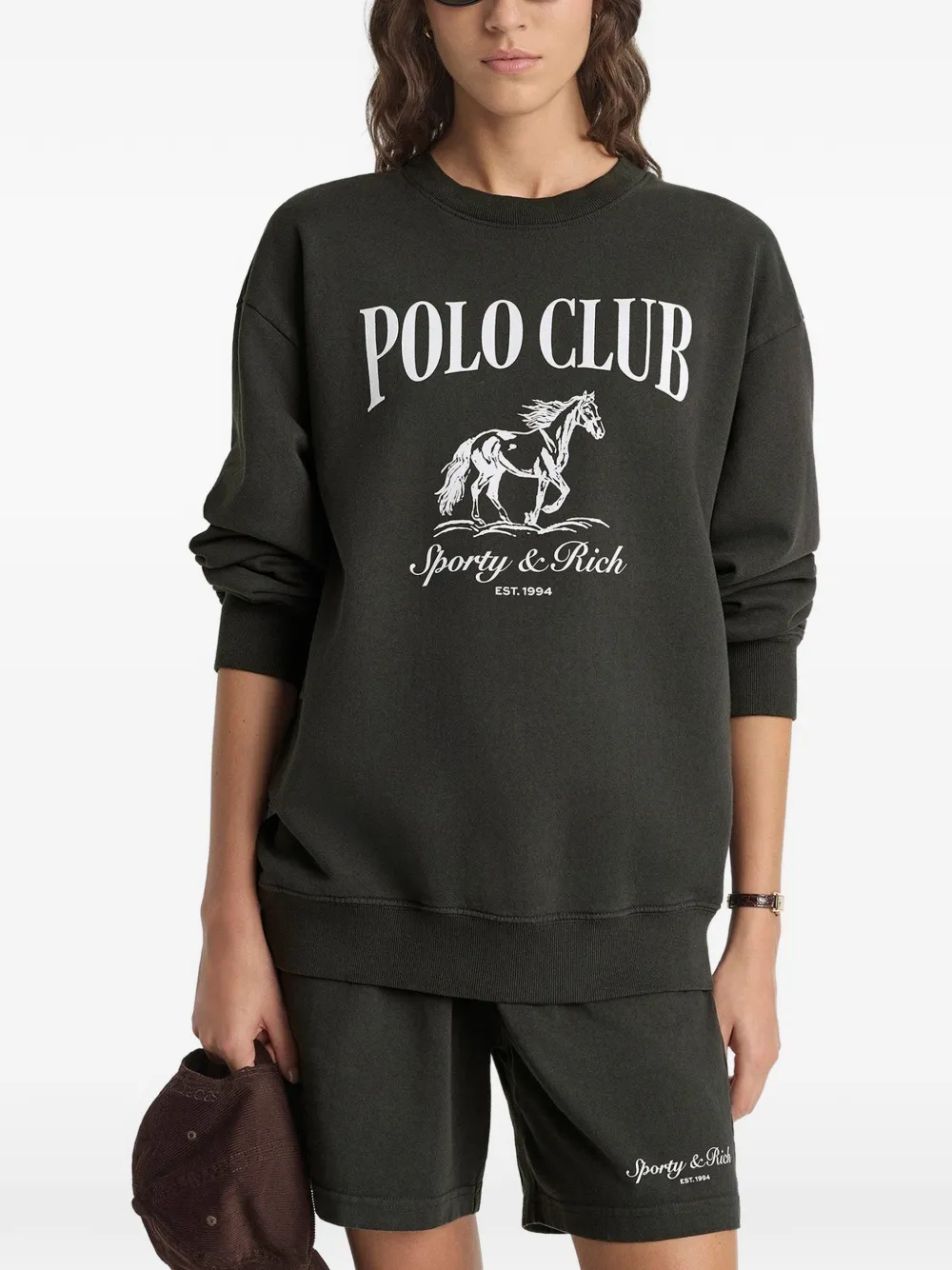 Sporty & Rich Stallion trui met print Grijs