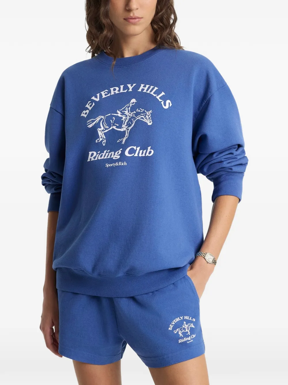 Sporty & Rich BH riding club sweater met grafische print Blauw