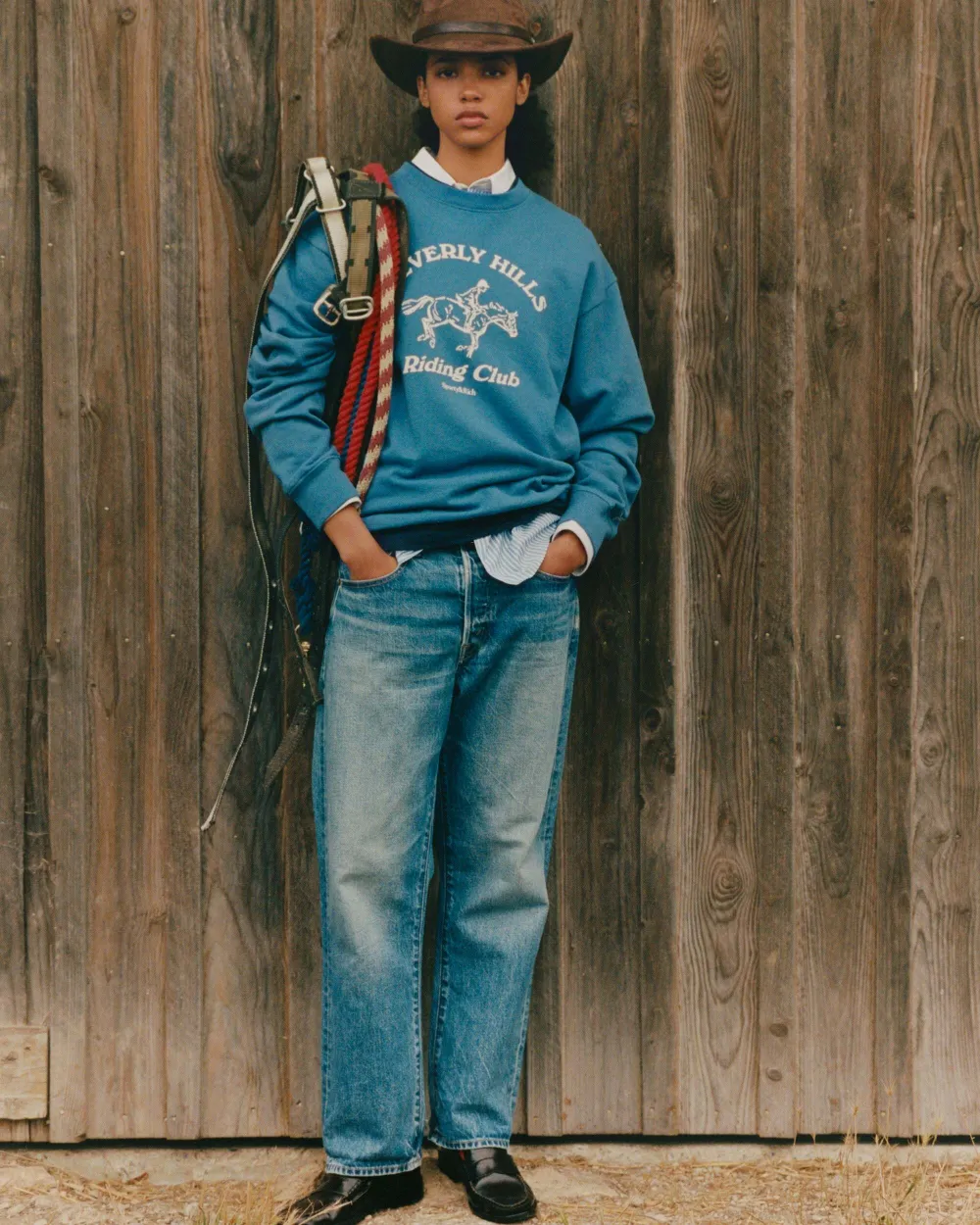 Sporty & Rich BH riding club sweater met grafische print Blauw