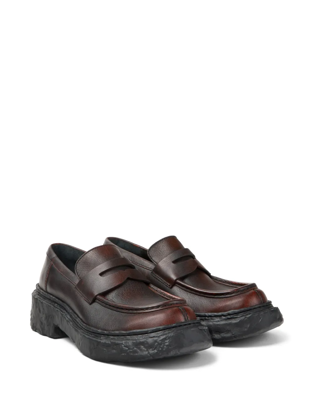 CamperLab Gladde leren loafers Bruin