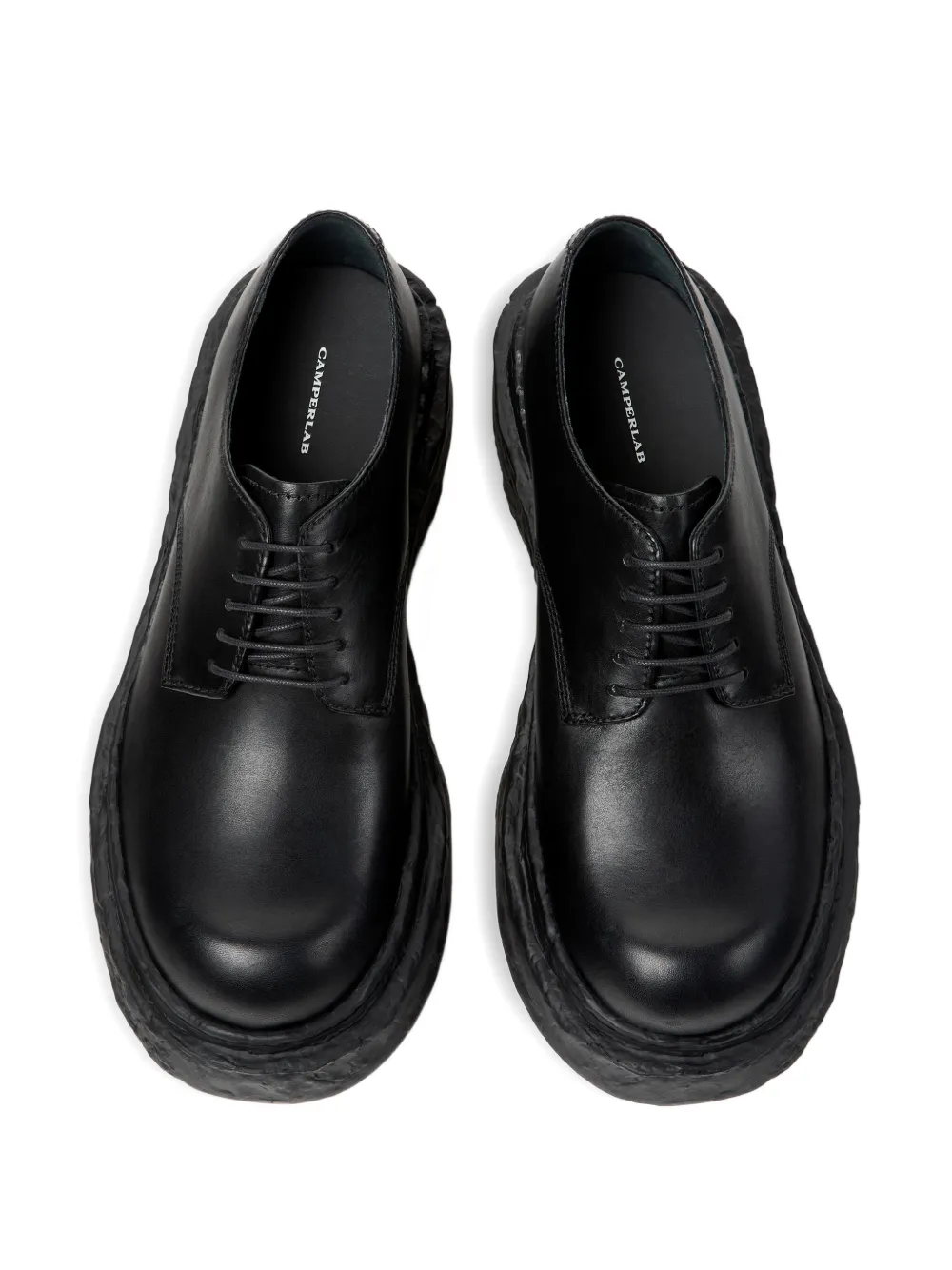 CamperLab smooth leather lace-up shoes Zwart