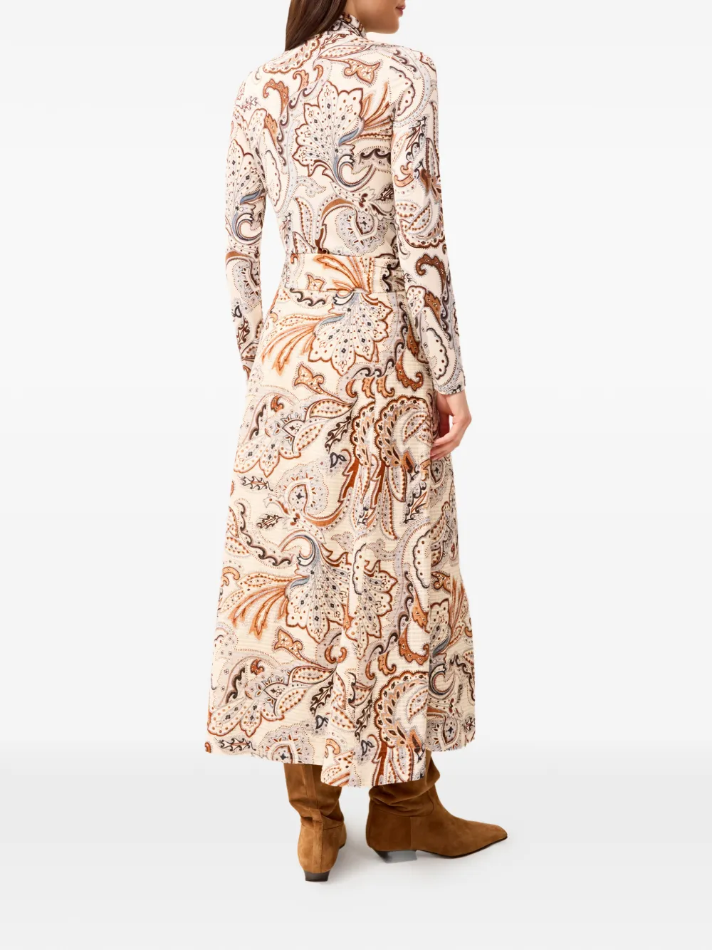 Marie Oliver Eloise paisley-print roll-neck top - Beige