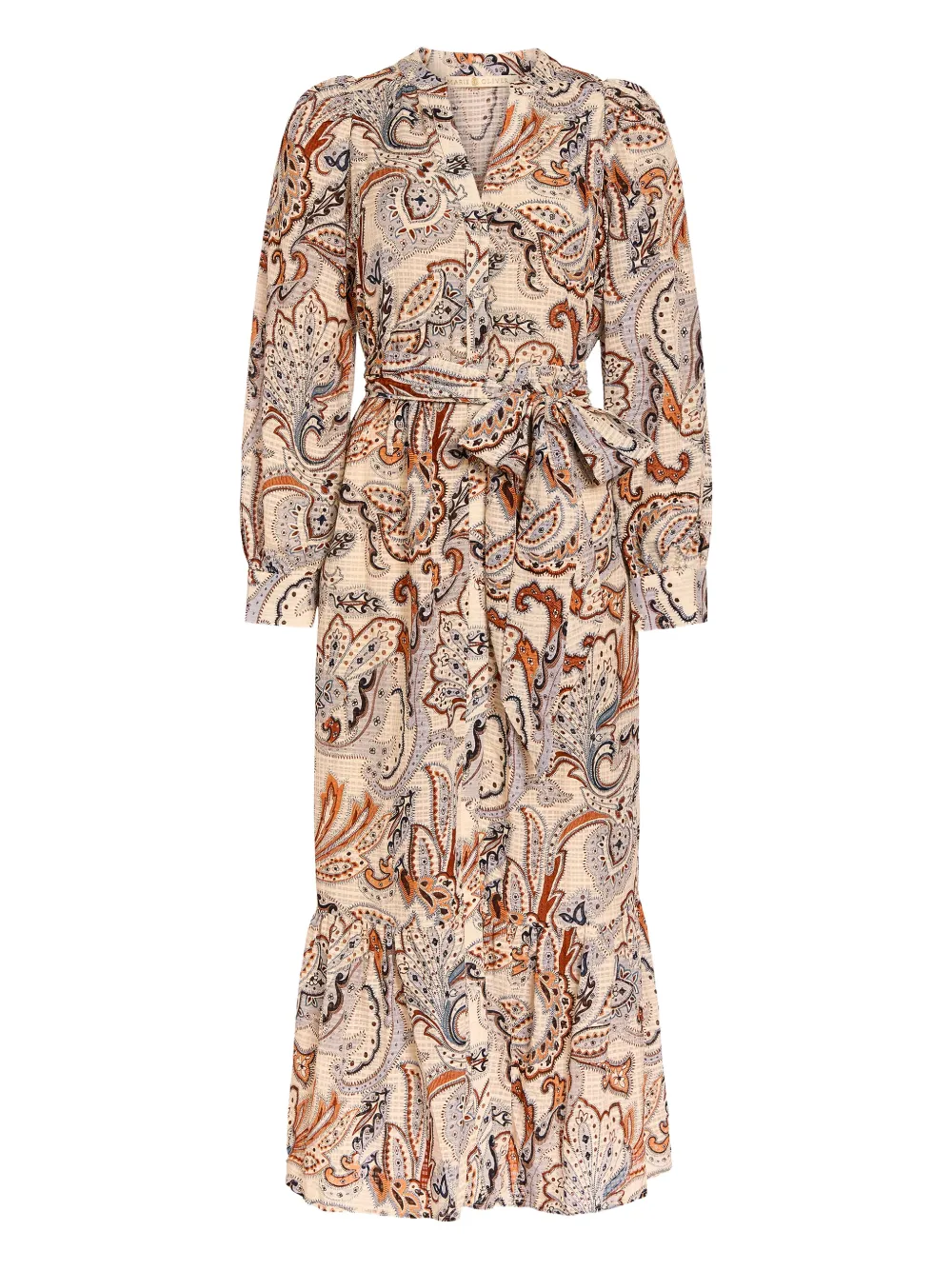 Marie Oliver paisley-print belted maxi dress - Toni neutri