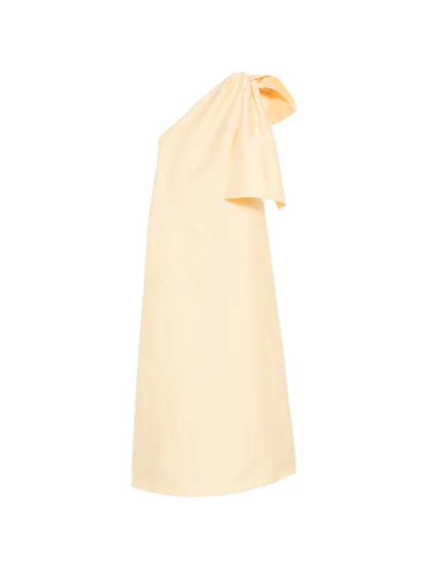 bernadette one shoulder dress Alexander one-shoulder bow-detailed crepe gown - blue