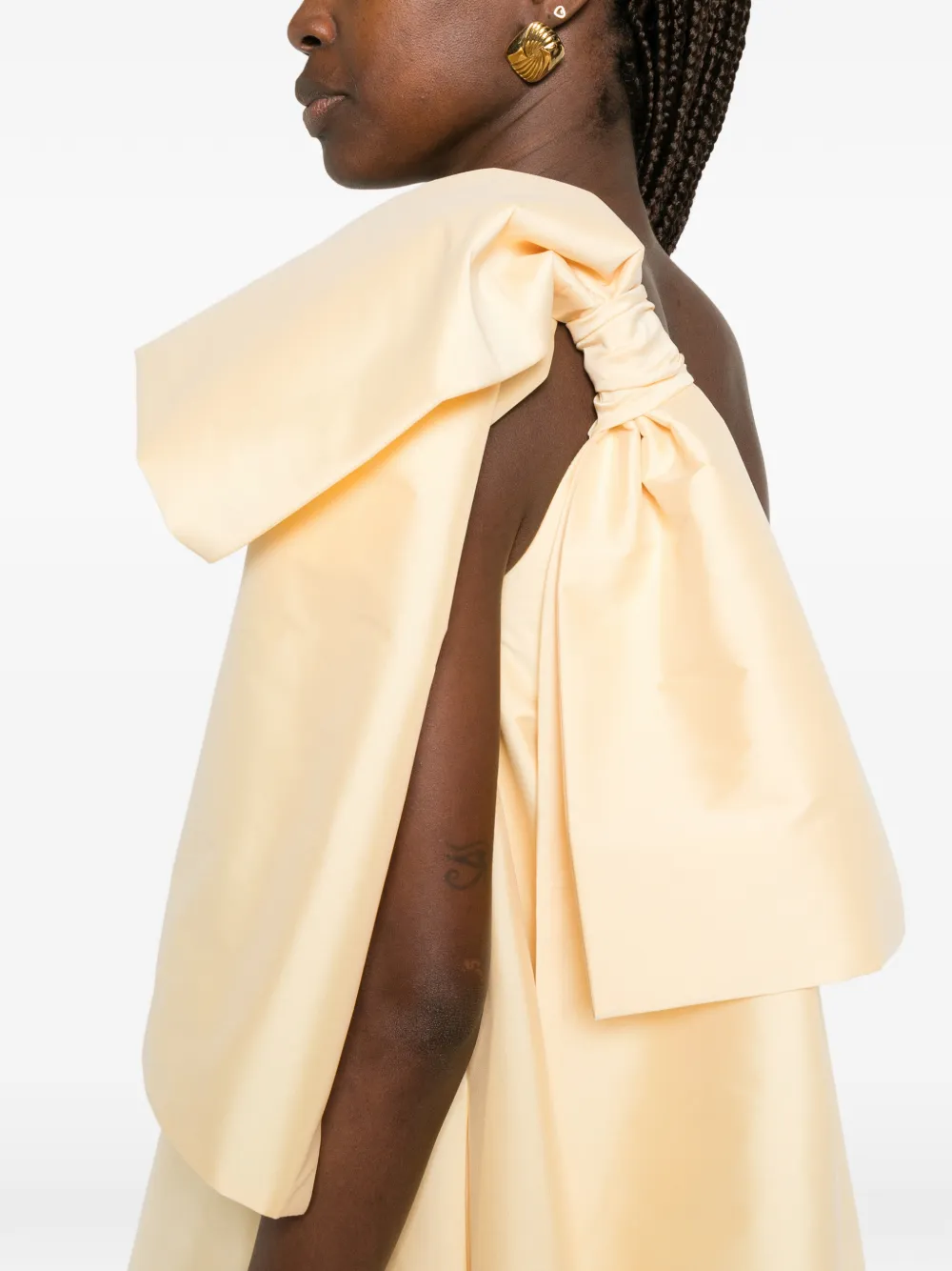 Bernadette Winnette One-shoulder Bow Maxi Dress in Yellow, view 5