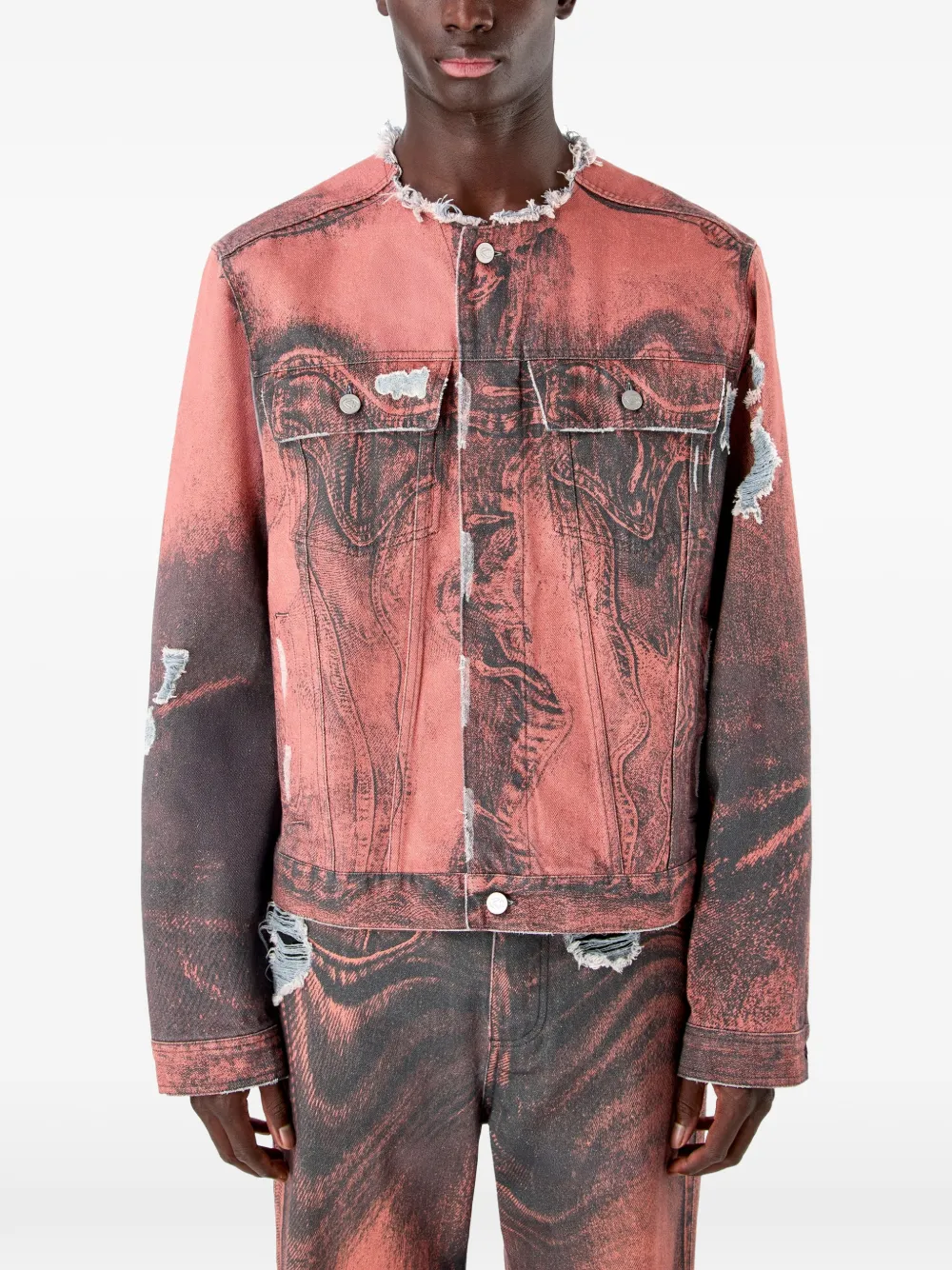  Camperlab Button-fastening Distressed-effect Denim Jacket - Orange 
