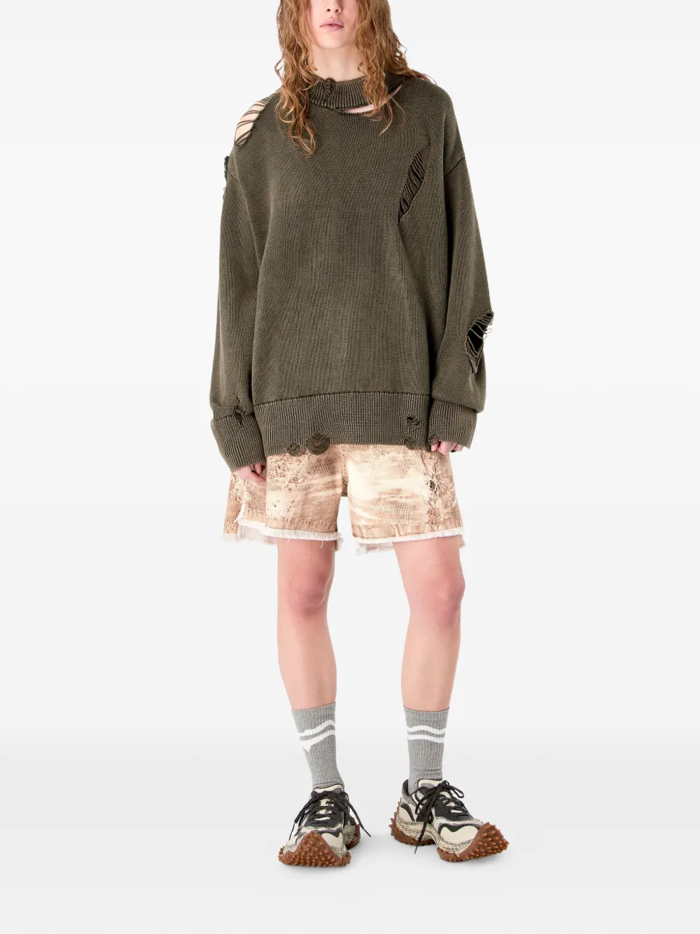  Camperlab Crew-neck Cut-out Sweater - Green 