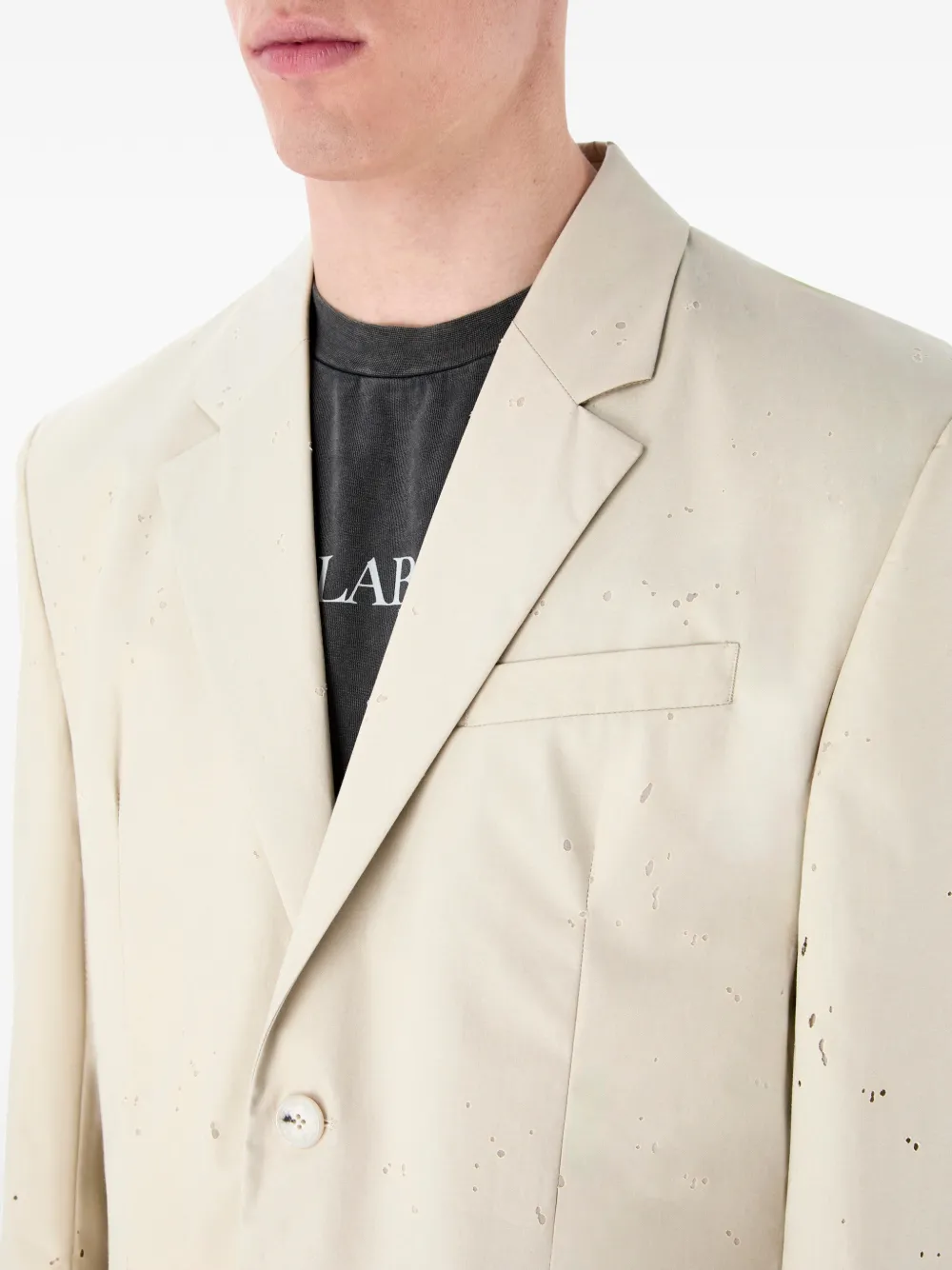 Button Distressed Blazer