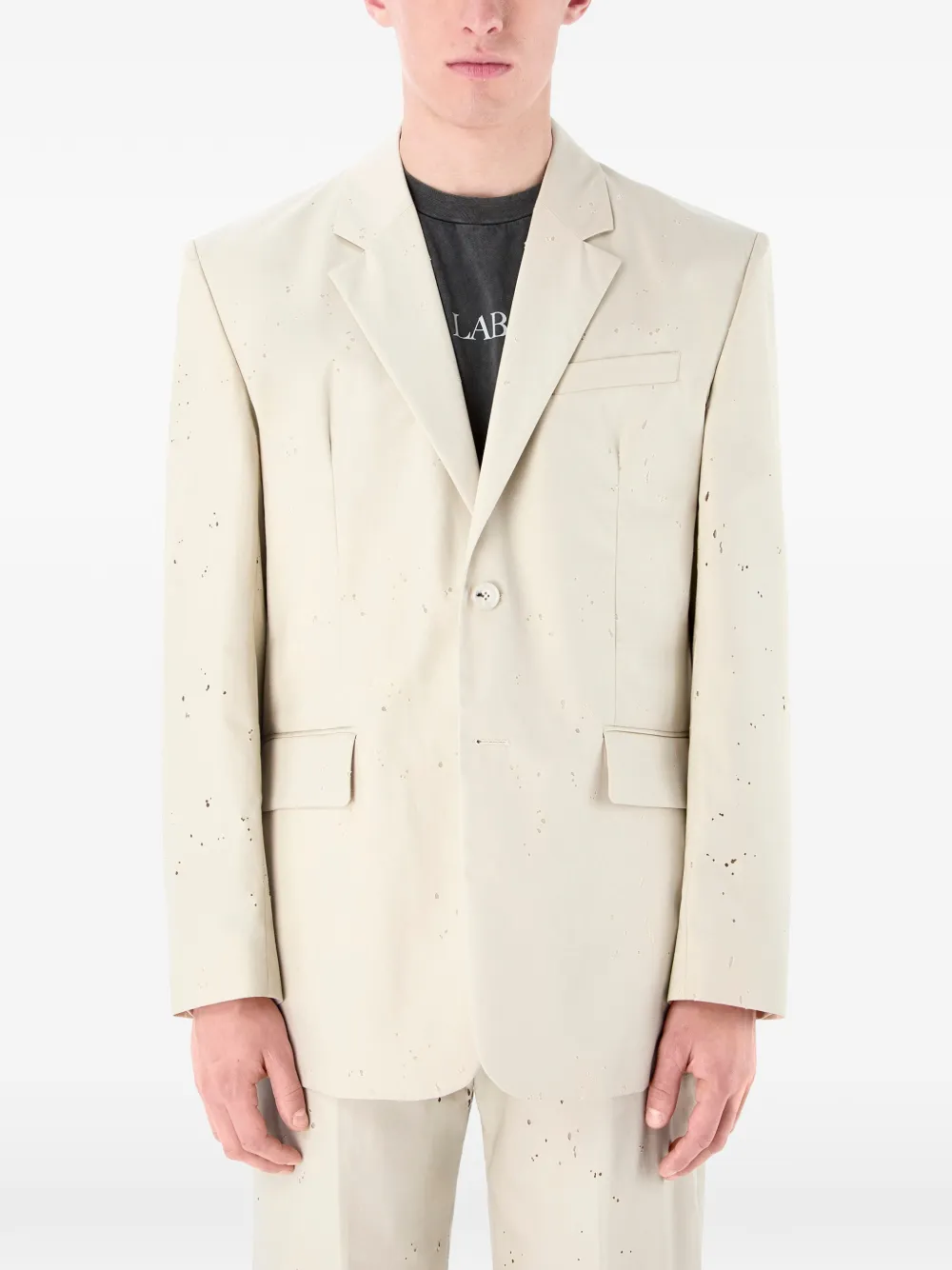 Button Distressed Blazer