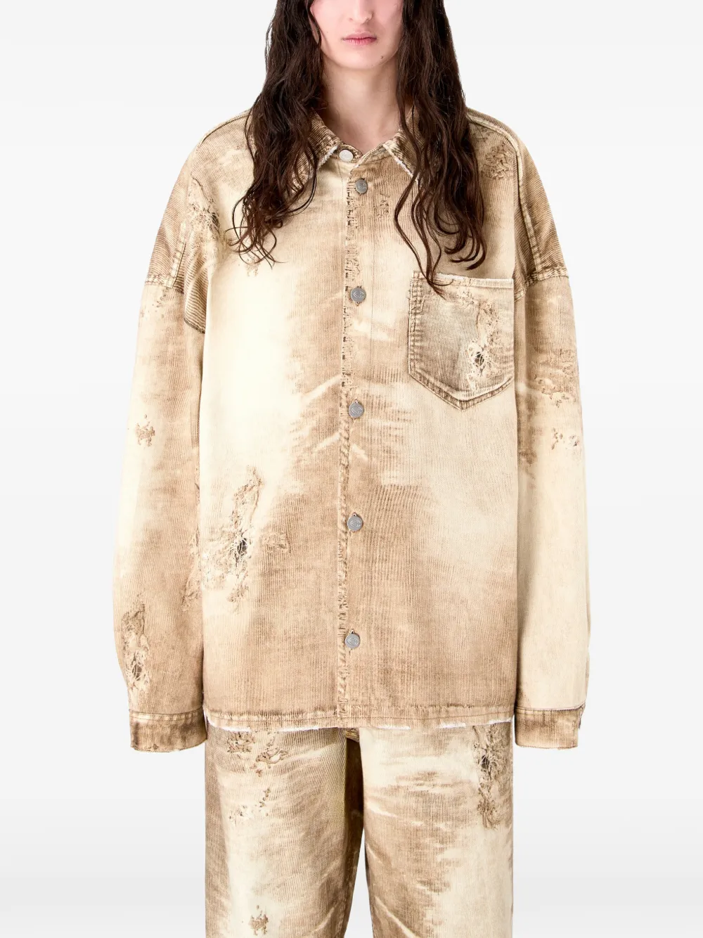  Camperlab Distressed Denim Shirt - Neutrals 
