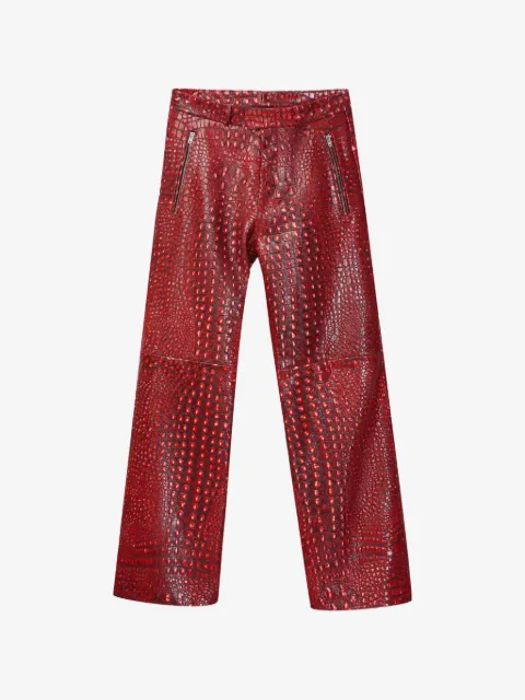 CamperLab pantalon en cuir à fermeture zippée