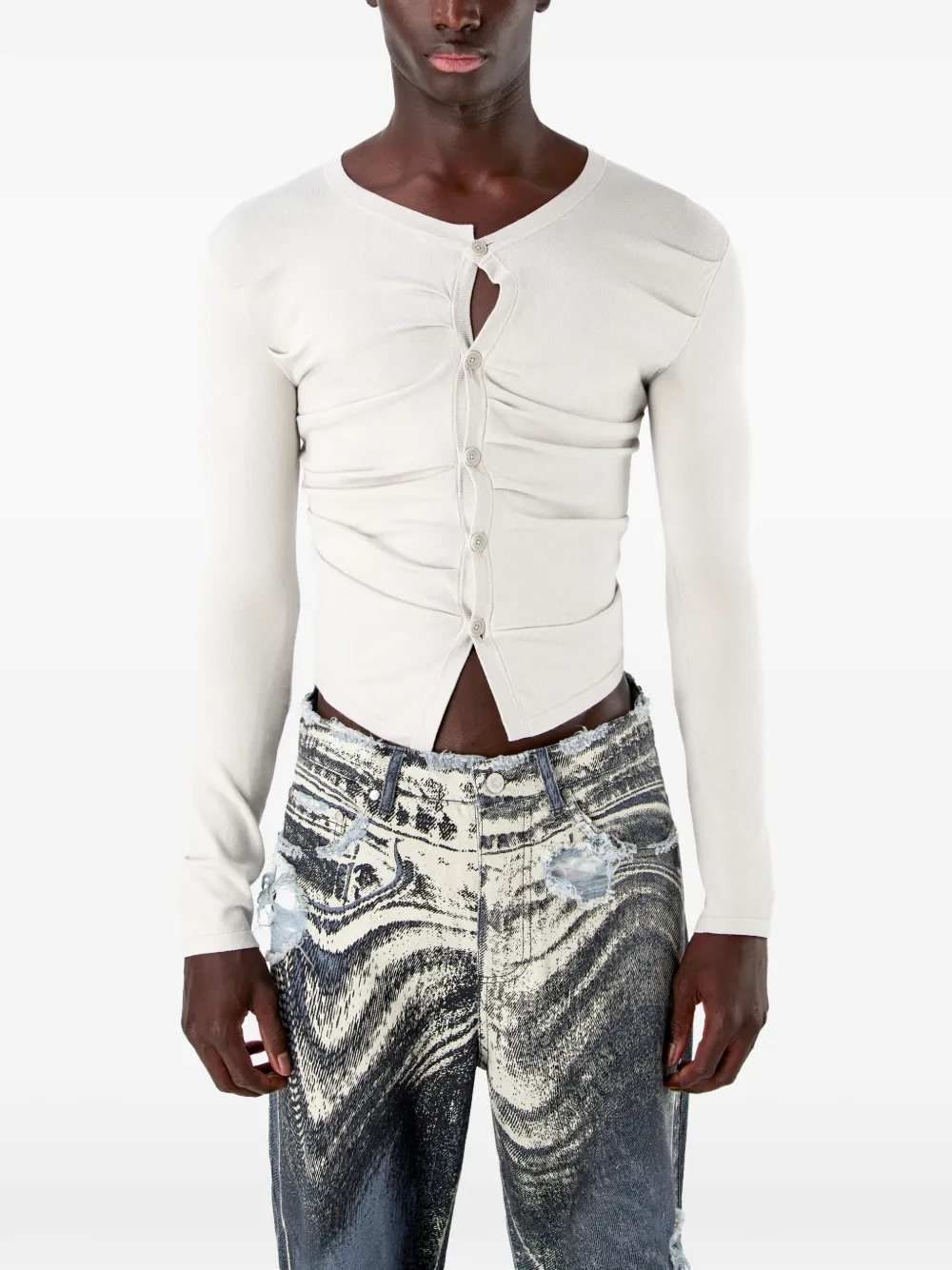  Camperlab Gathered Cardigan - White 