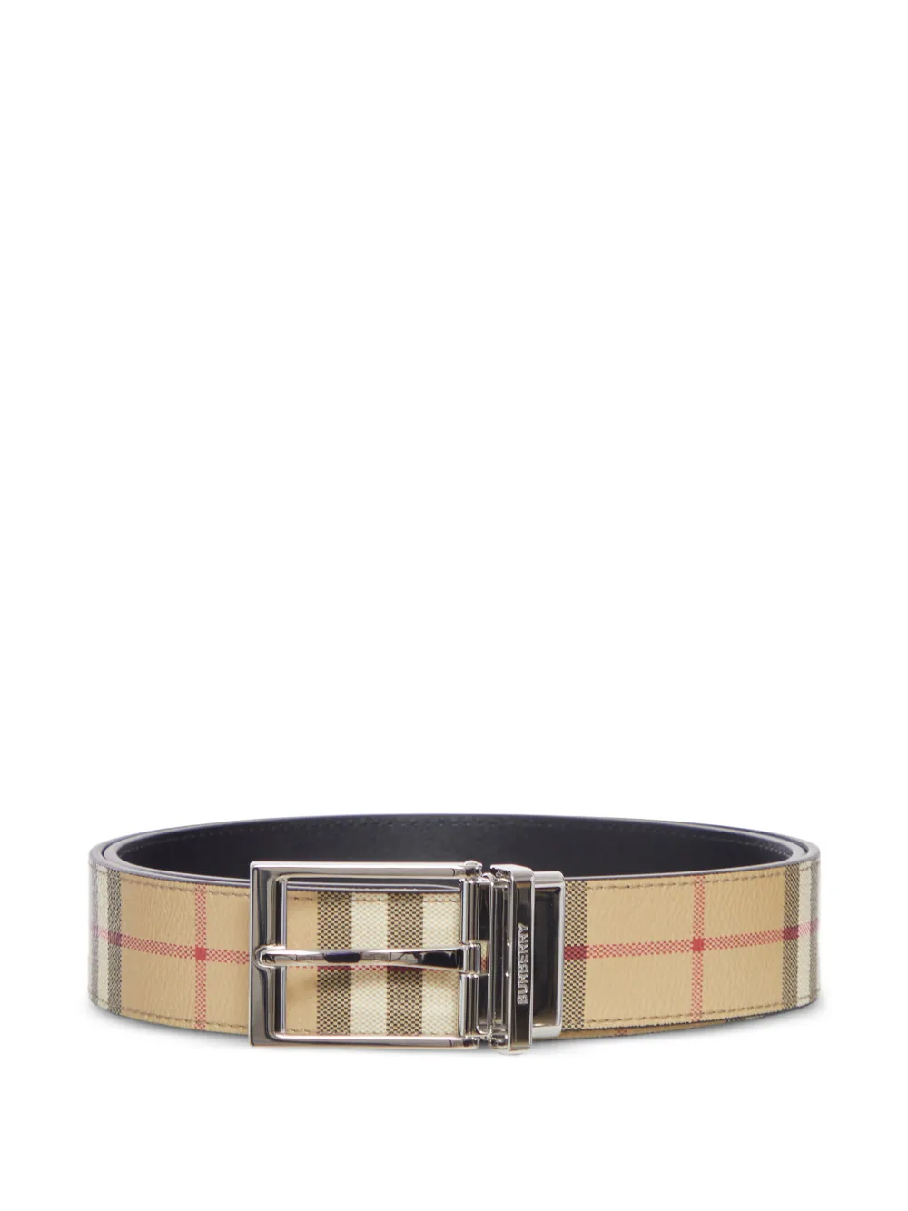 Burberry check silver buckle belt - Toni neutri