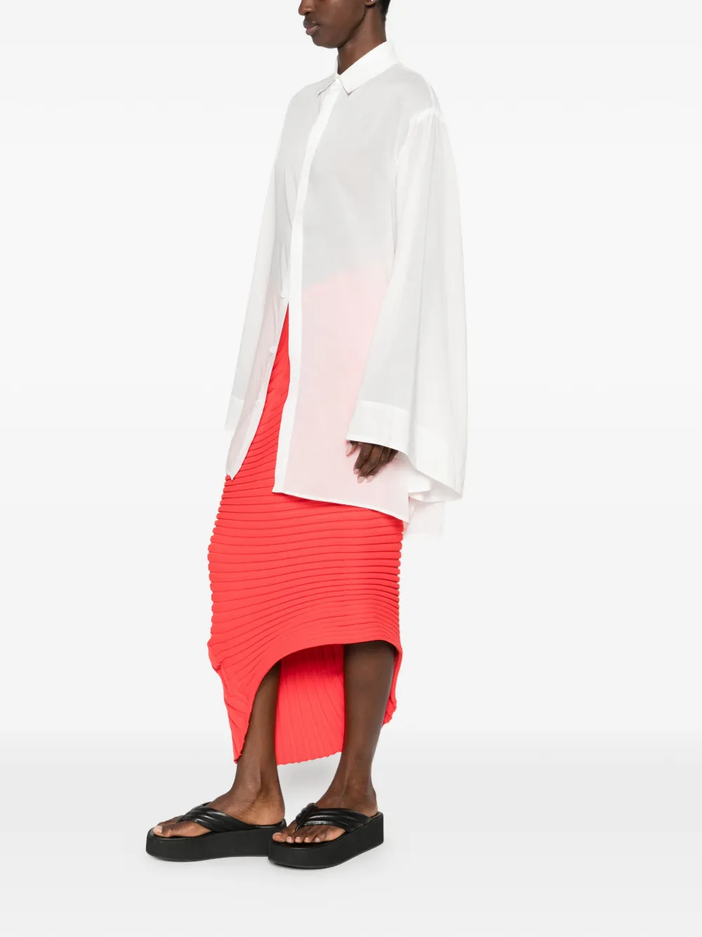 Yohji Yamamoto bell-sleeve shirt - Wit