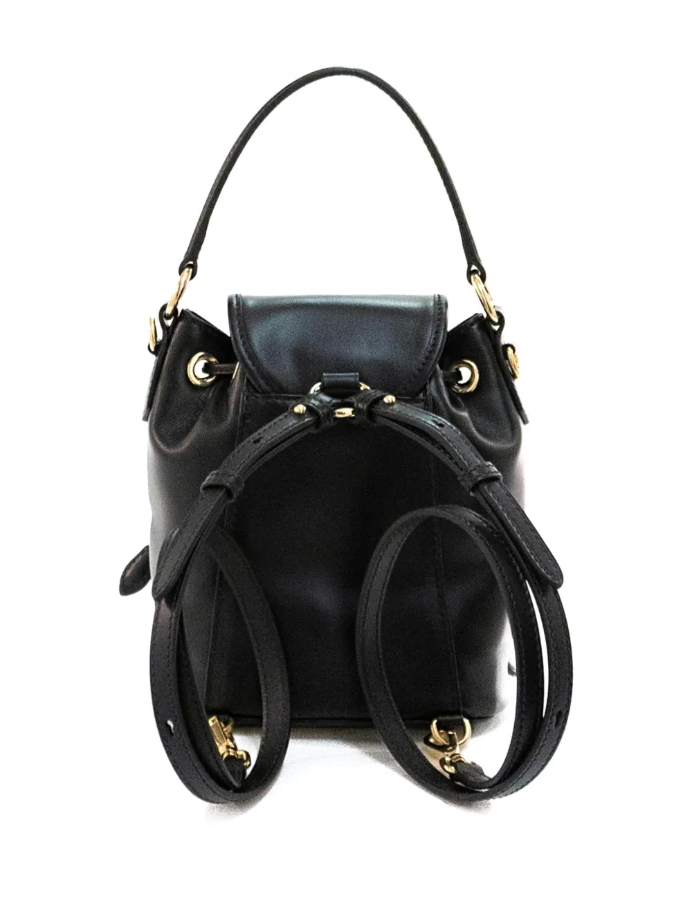 Miu Miu mini logo buckle backpack - Zwart