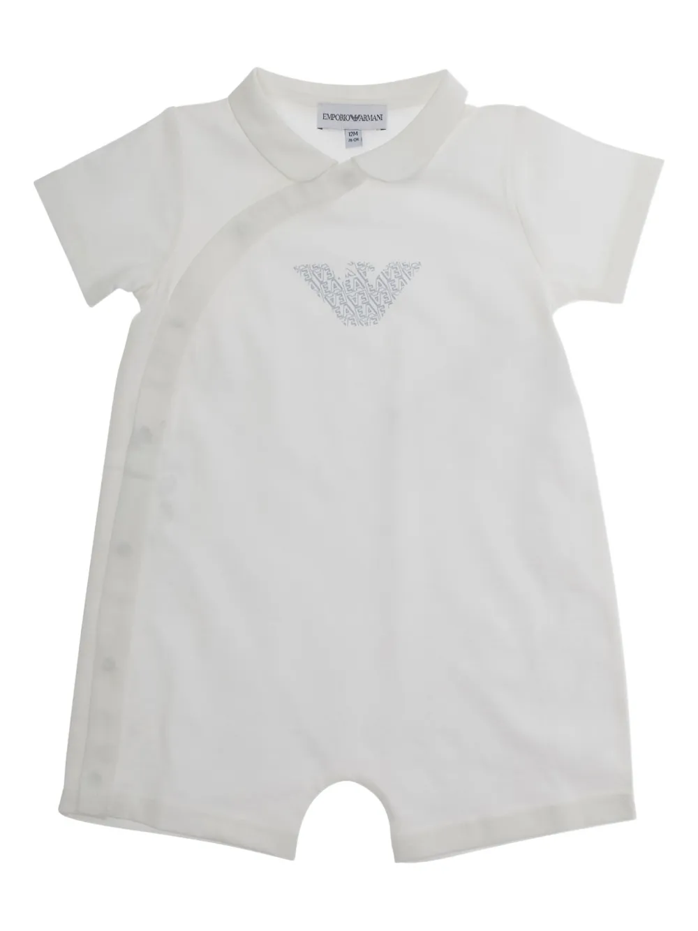 Emporio Armani Kids Tutina a maniche corte con logo - Bianco