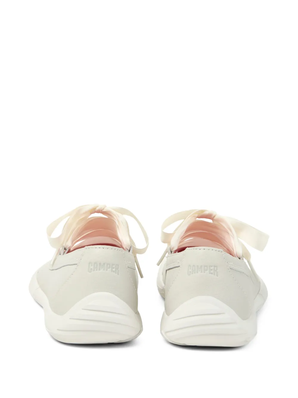 Camper Leren ballerina's met strik Beige