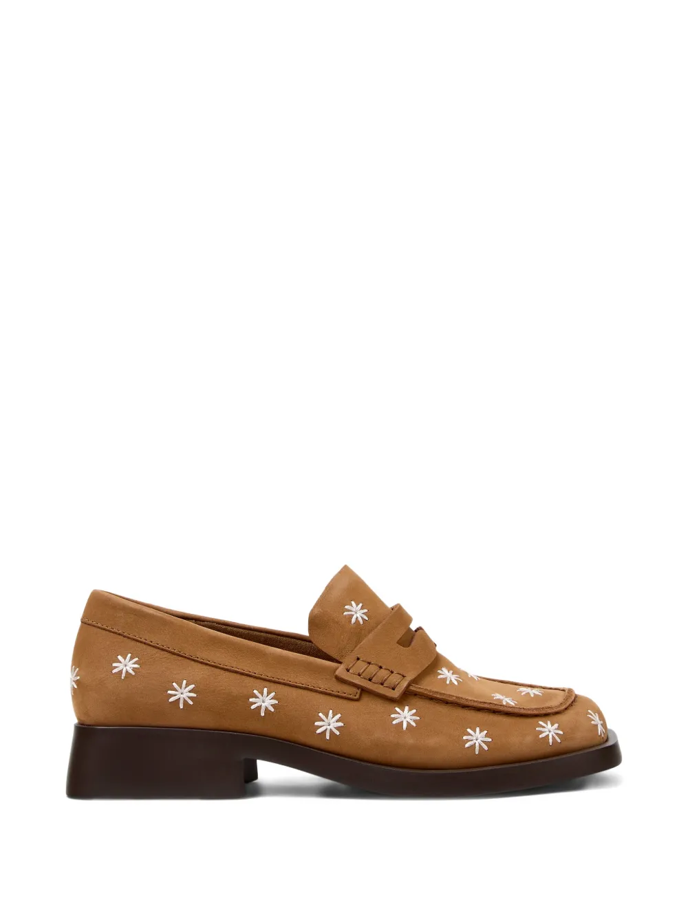 Camper Dana floral-embroidered leather loafers - Toni neutri