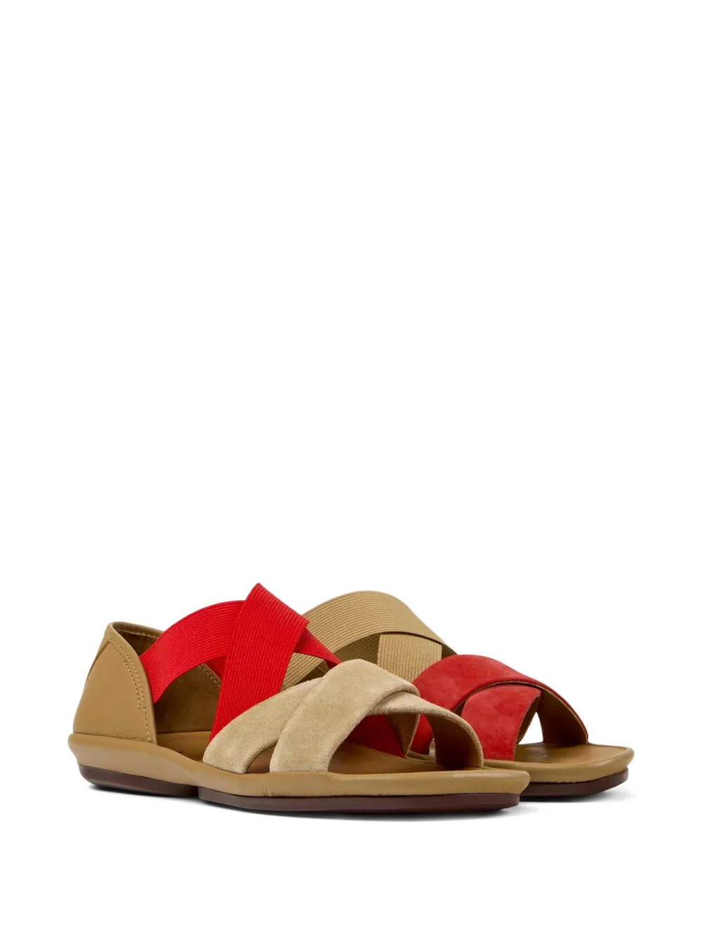 Camper Twins sandalen met gekruiste bandjes Beige