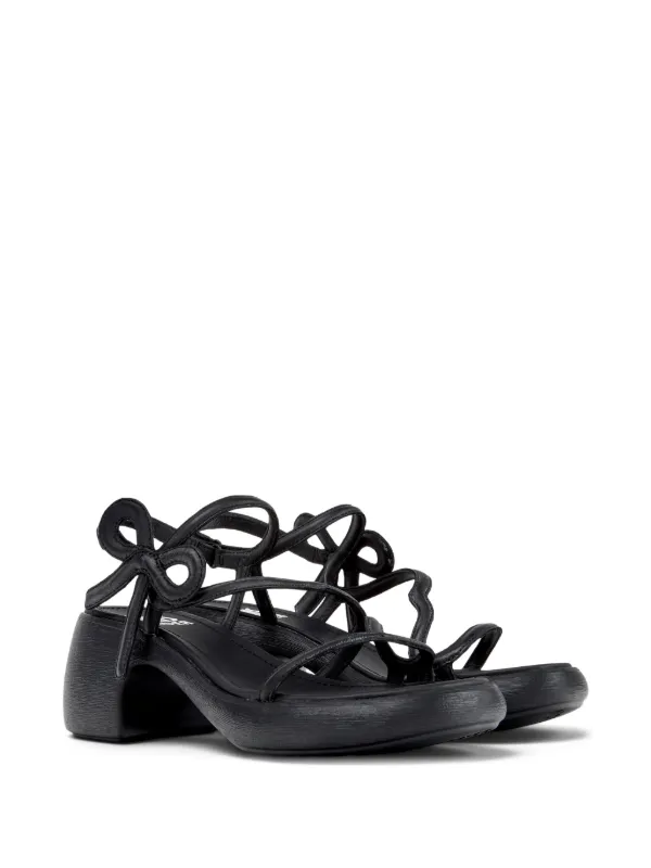 Camper Thelma Twins bow-detail Leather Sandals | Black | FARFETCH
