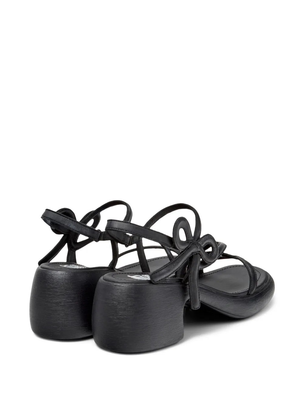 Camper Thelma Twins leren sandalen met strikdetail Zwart