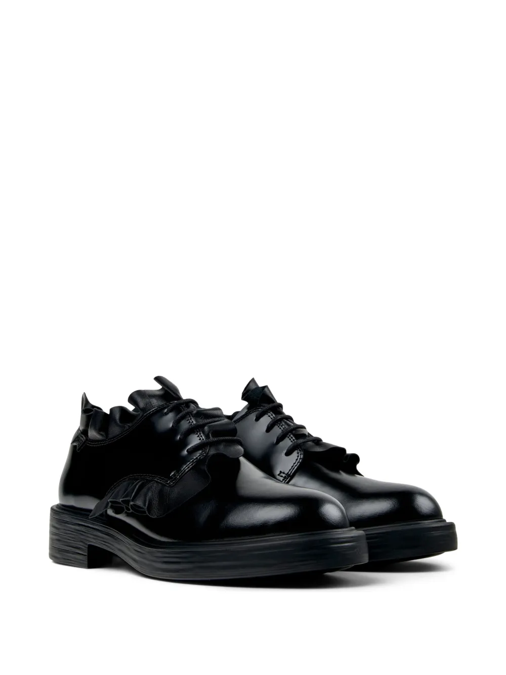 Camper Dean veterschoenen met ruches Zwart