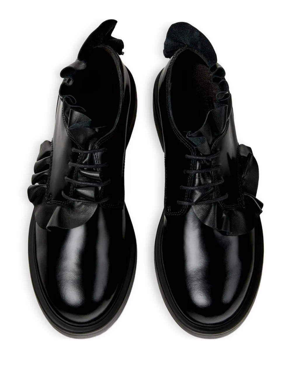 Camper Dean veterschoenen met ruches Zwart